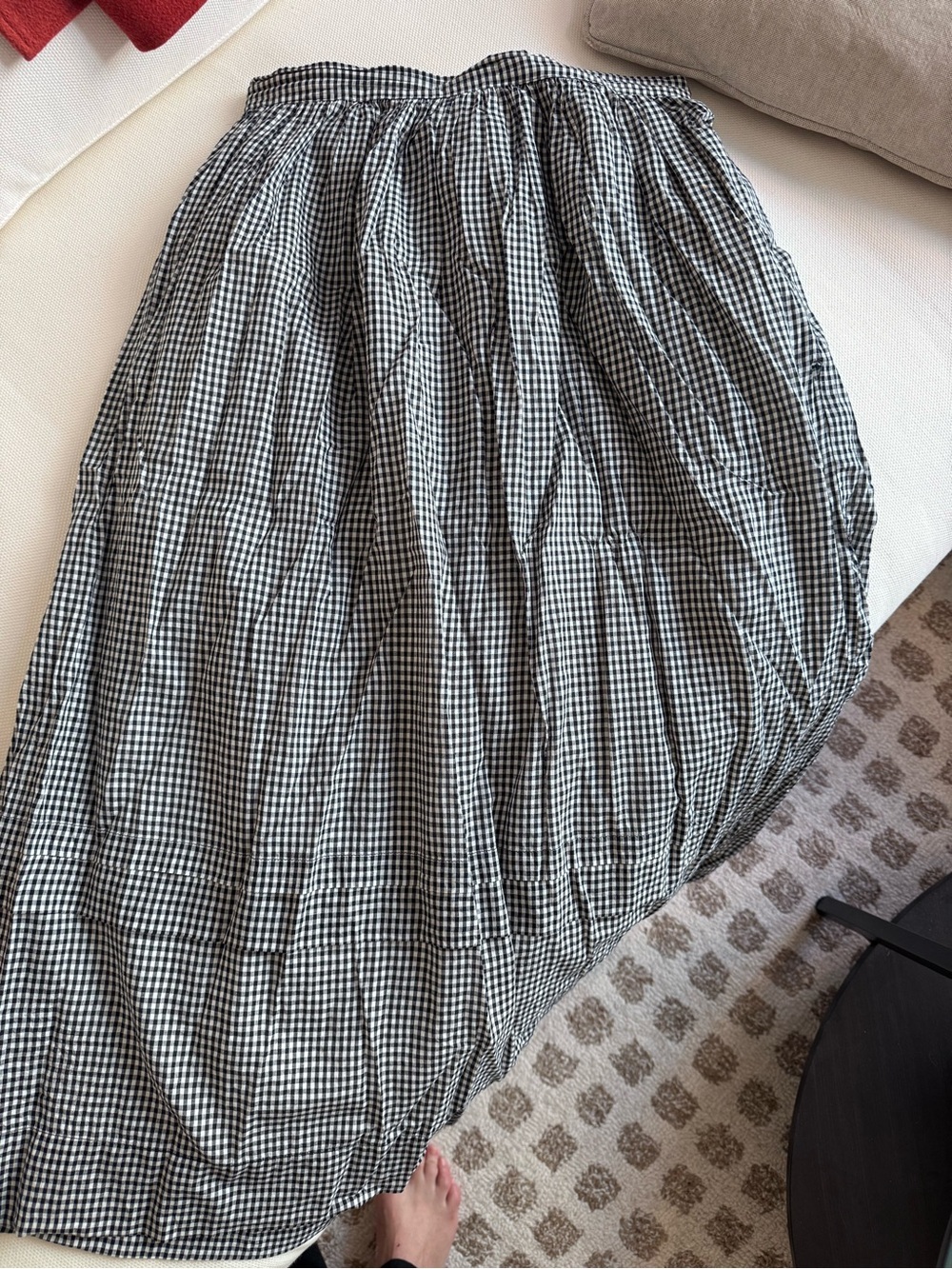GAP X DOEN Gingham Maxi Skirt - Black & White